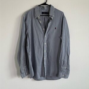 Ralph Lauren‎ Men’s Blue & White Striped Button Down Size XL